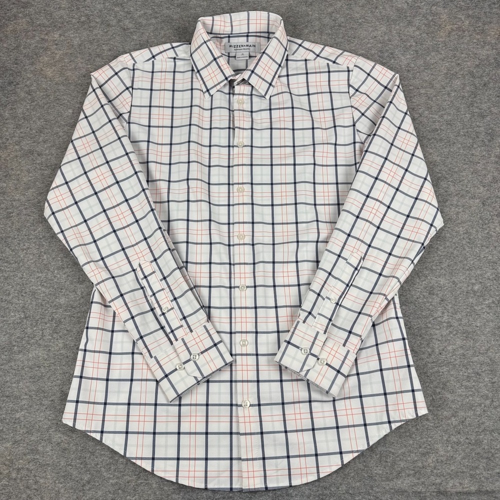 Mizzen + Main Performance Menswear‎ Button Up Long Sleeve Trim Fit Mens Medium M